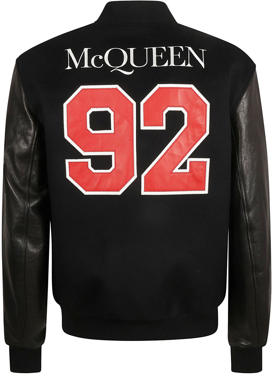 Alexander McQueen Black Varsity Jacket Zwart