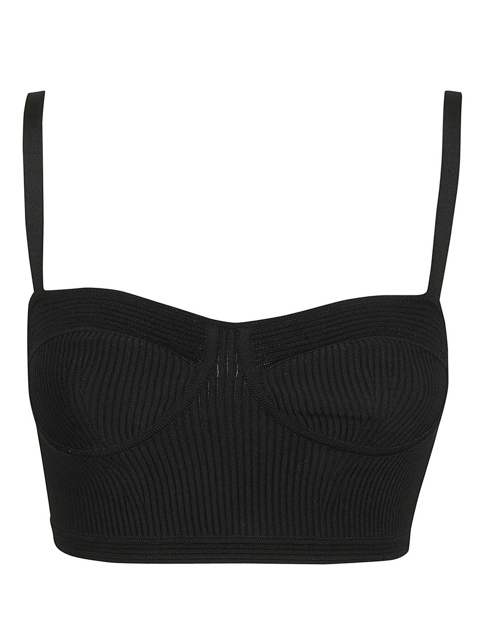 Alexander McQueen Cotton Top with Round Neckline Zwart