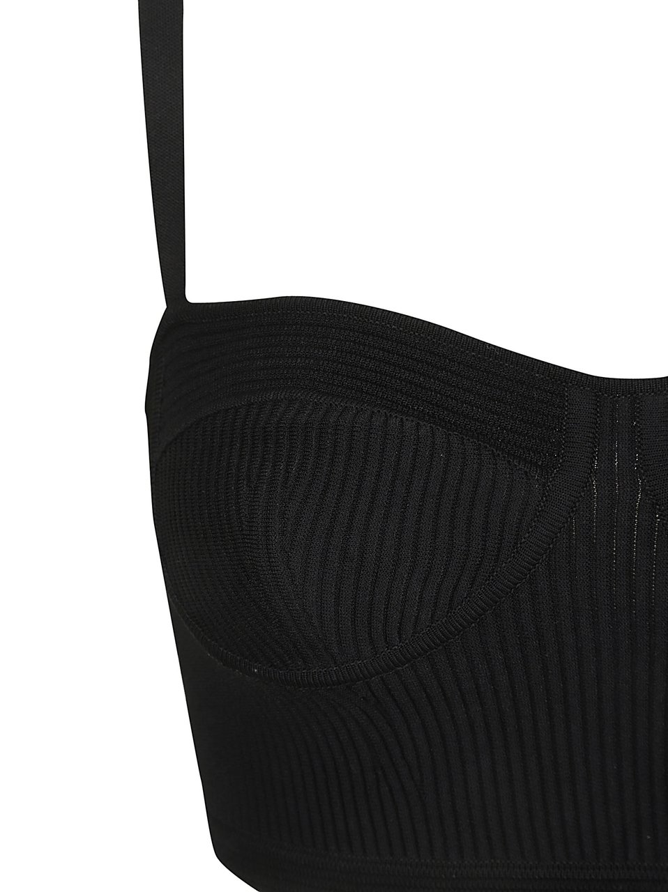 Alexander McQueen Cotton Top with Round Neckline Zwart