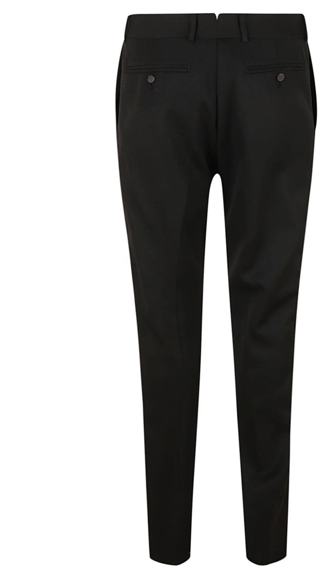 Alexander McQueen Tailored Slim-Fit Trousers With Structured Waistband Zwart