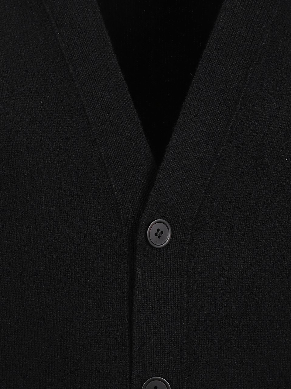 Alexander McQueen Ribbed Neckline Black Wool Sweater Zwart