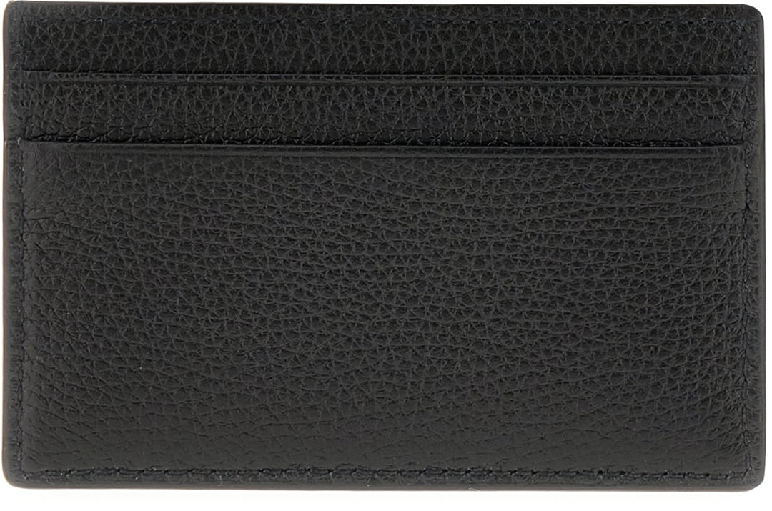 Alexander McQueen Alexander McQueen Black leather card holder Zwart