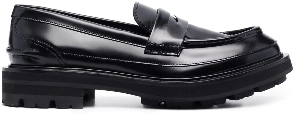 Alexander McQueen Wander Chunky Penny Loafers Zwart