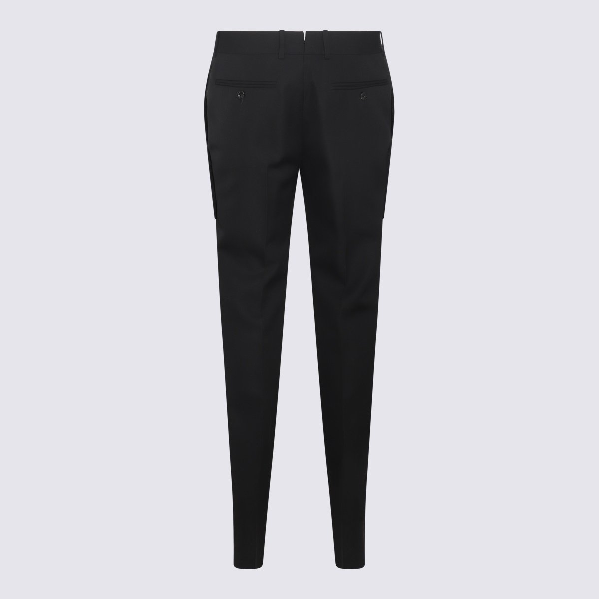 Alexander McQueen Tailored Black Trousers With Concealed Fastening And Welt Pockets Zwart