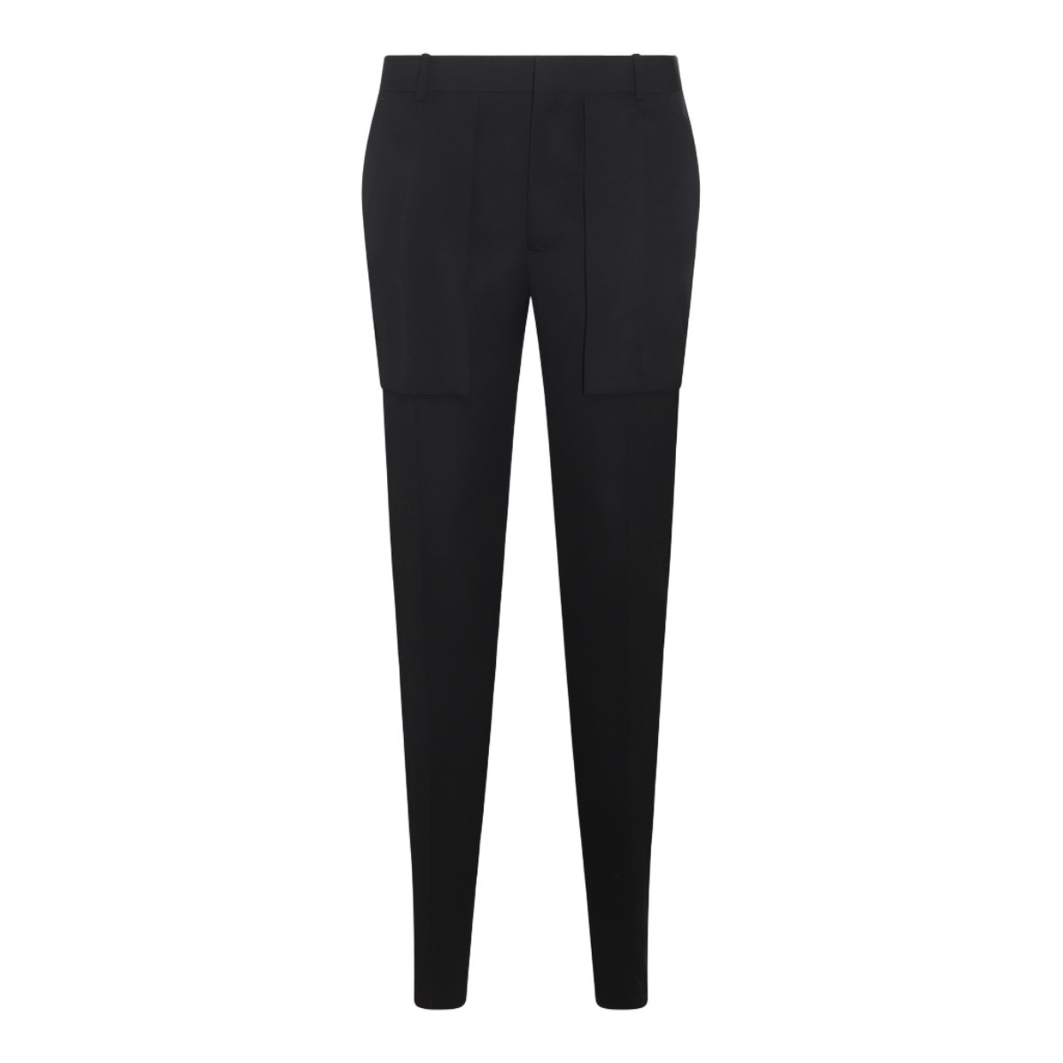 Alexander McQueen Tailored Black Trousers With Concealed Fastening And Welt Pockets Zwart