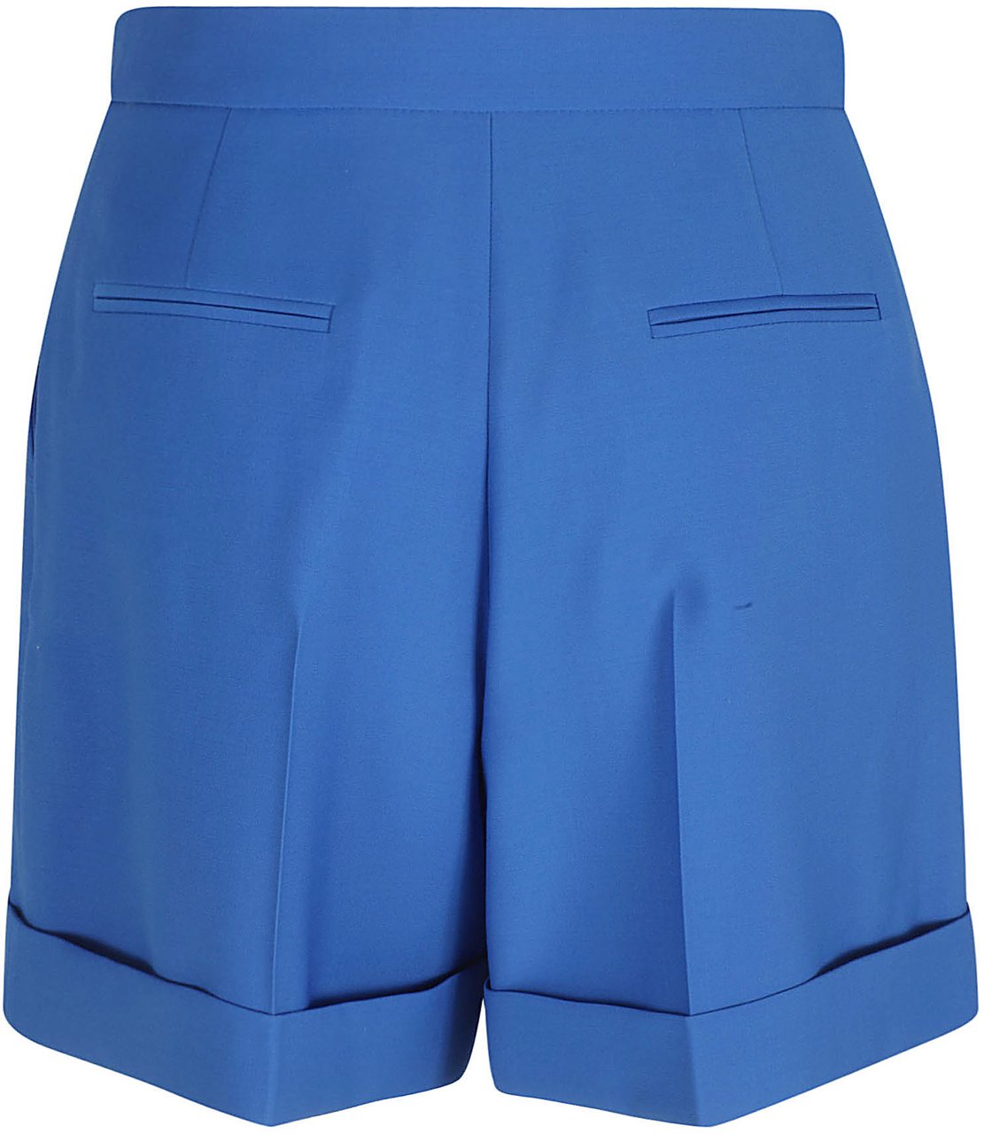 Alexander McQueen Cuffed High-Waist Tailored Shorts Blauw