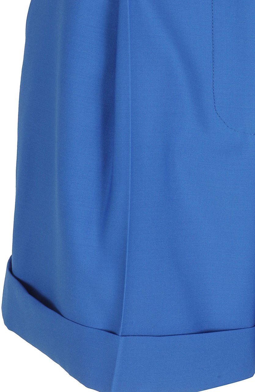 Alexander McQueen Cuffed High-Waist Tailored Shorts Blauw