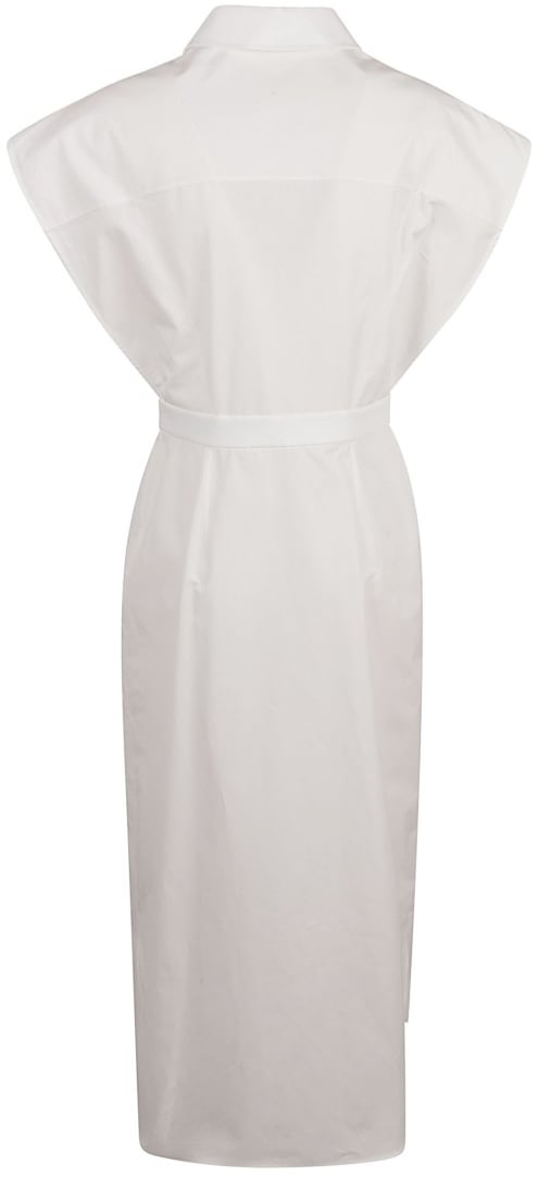 Alexander McQueen Structured Cap Sleeve Dress Wit