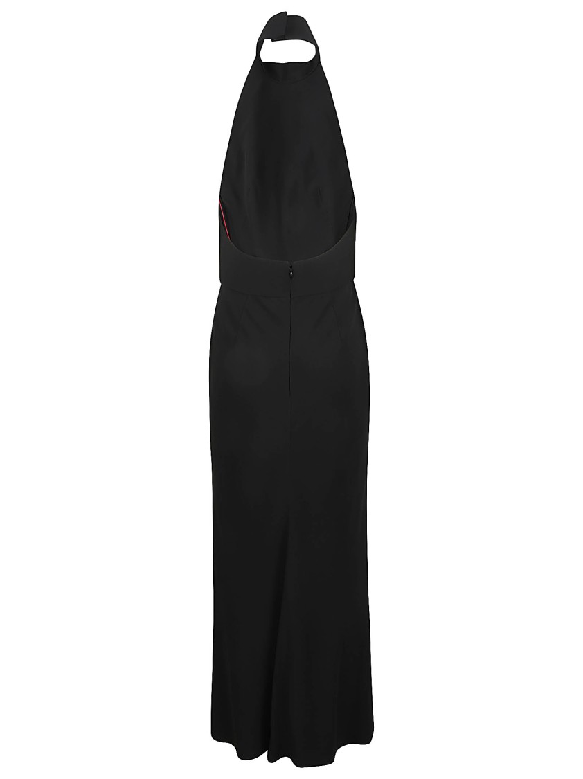 Alexander McQueen Halter Neck Black Evening Dress Zwart