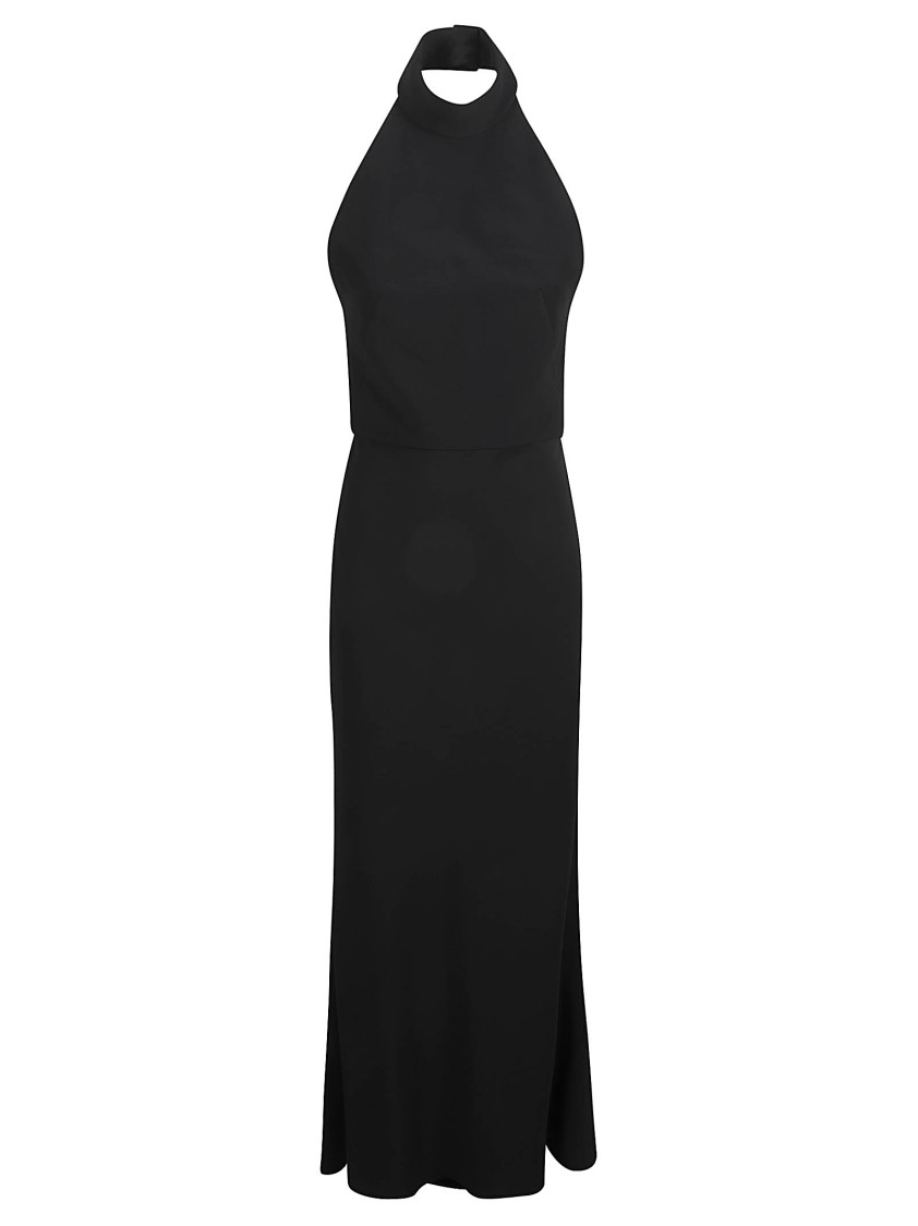 Alexander McQueen Halter Neck Black Evening Dress Zwart