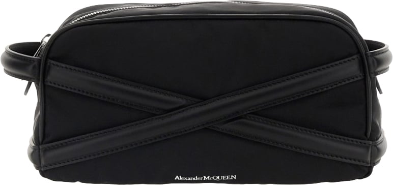 Alexander McQueen Beauty Case With Logo Zwart