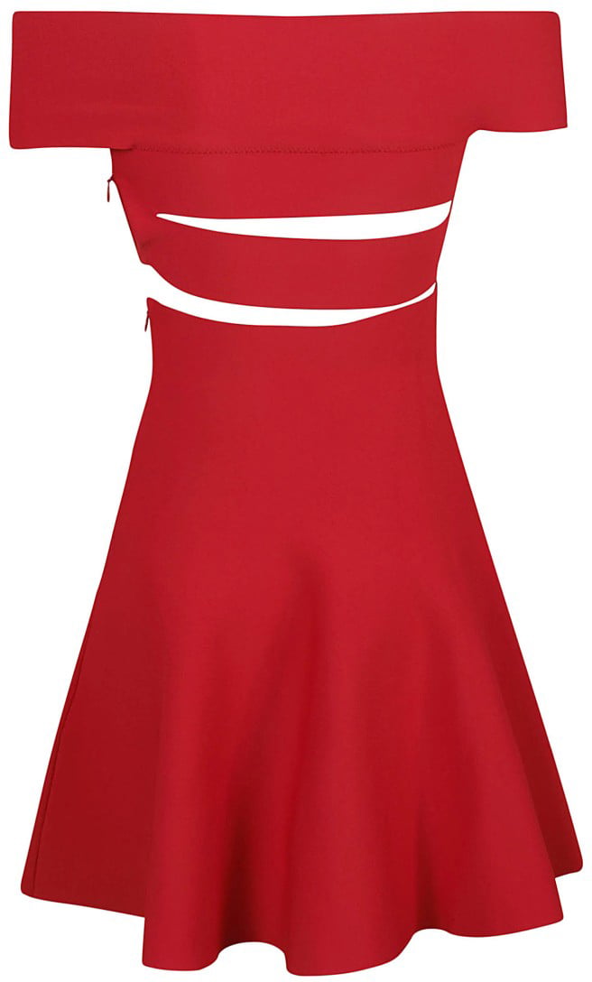Alexander McQueen Off-The-Shoulder Dress With Cut-Out Details Rood