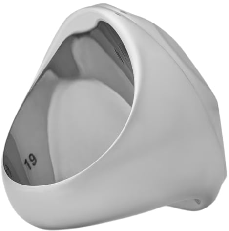 Alexander McQueen Faceted Stone Logo Ring Zilver