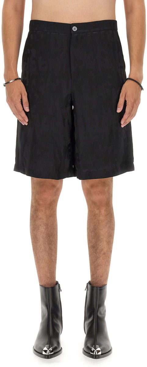 Alexander McQueen Viscose Bermuda Shorts Zwart