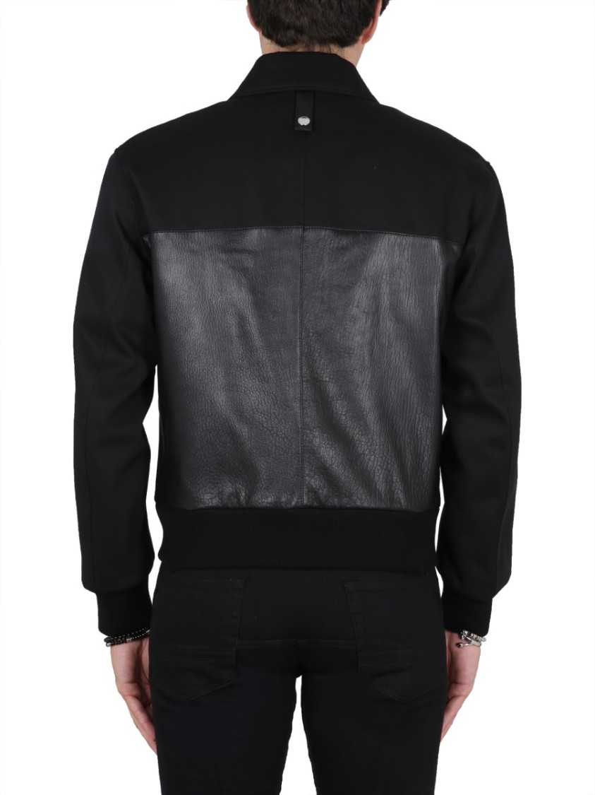 Alexander McQueen Leather Bomber Jacket Zwart