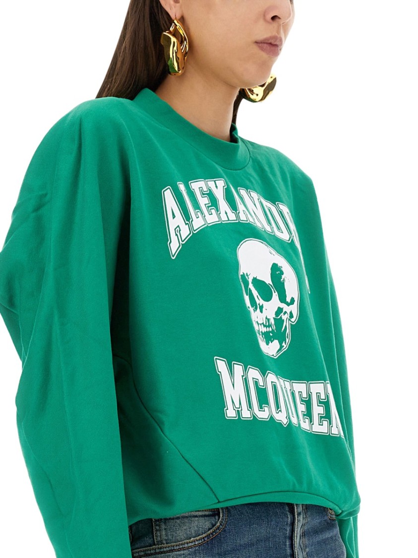 Alexander McQueen Varsiity Skull Sweatshirt Blauw
