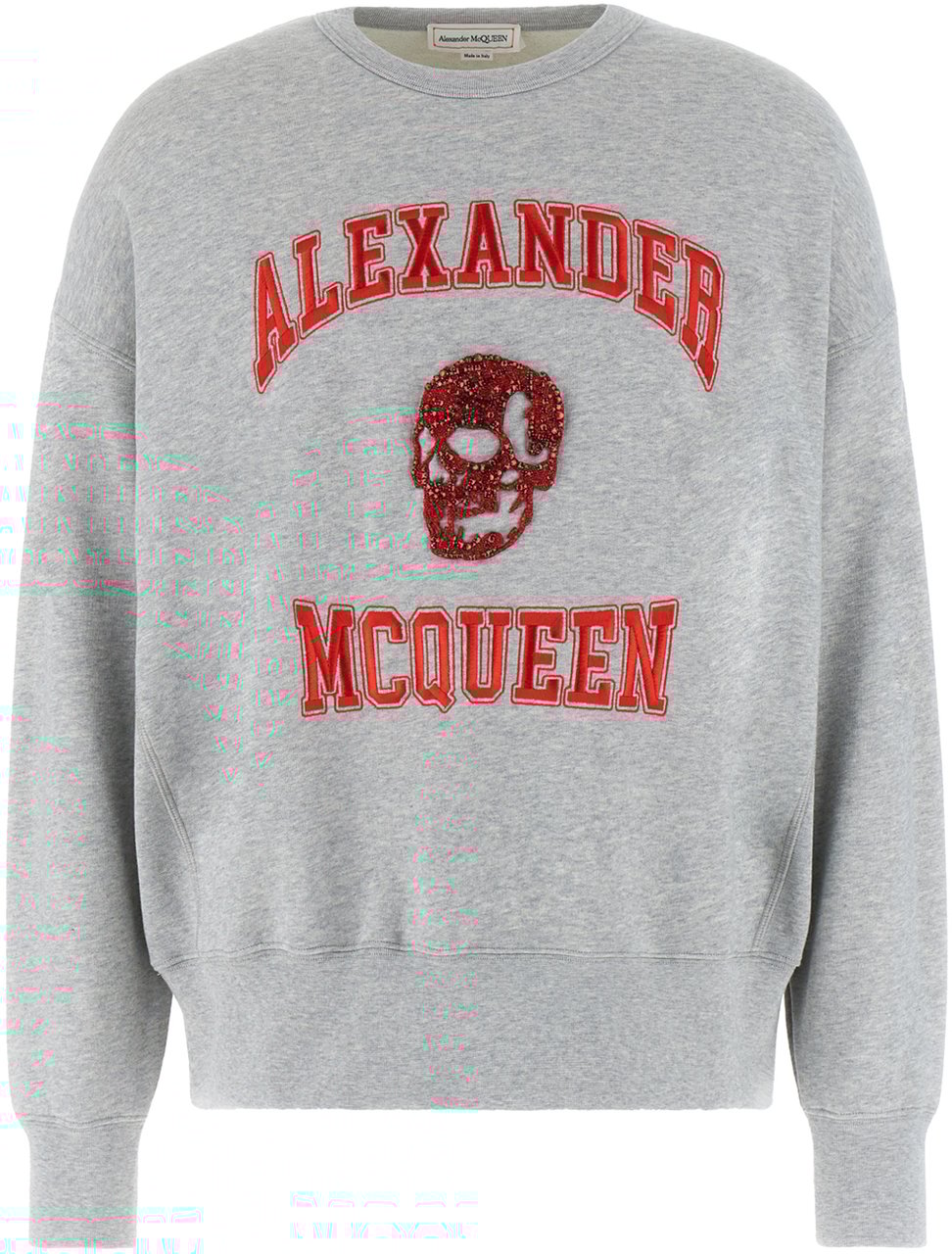 Alexander McQueen Alexander McQueen Melange grey cotton oversize sweatshirt Grijs