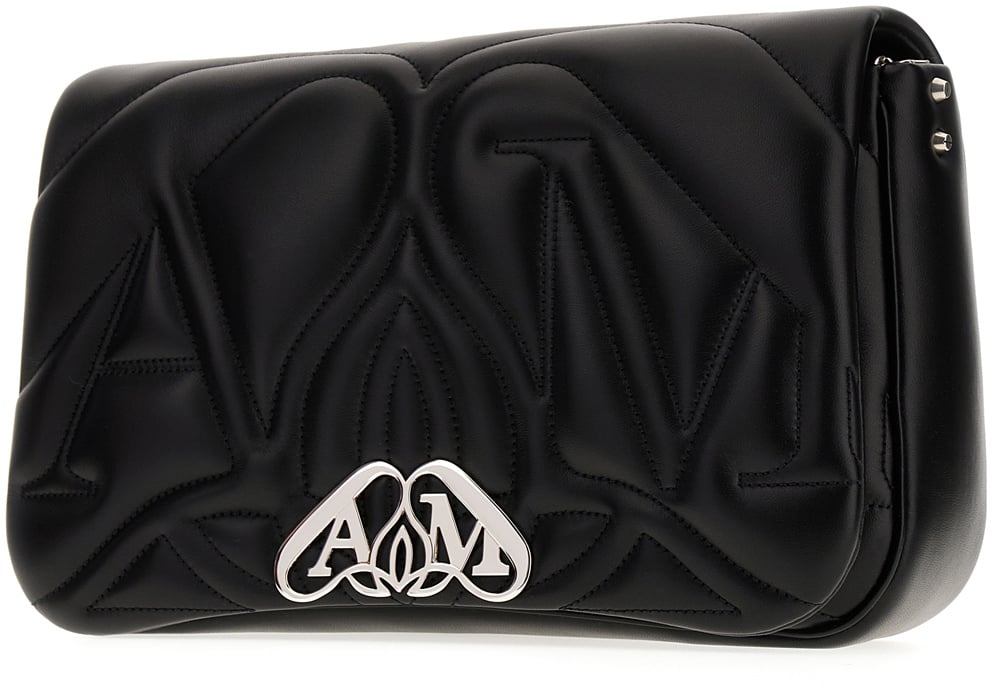 Alexander McQueen Alexander McQueen Black nappa leather Seal shoulder bag Zwart
