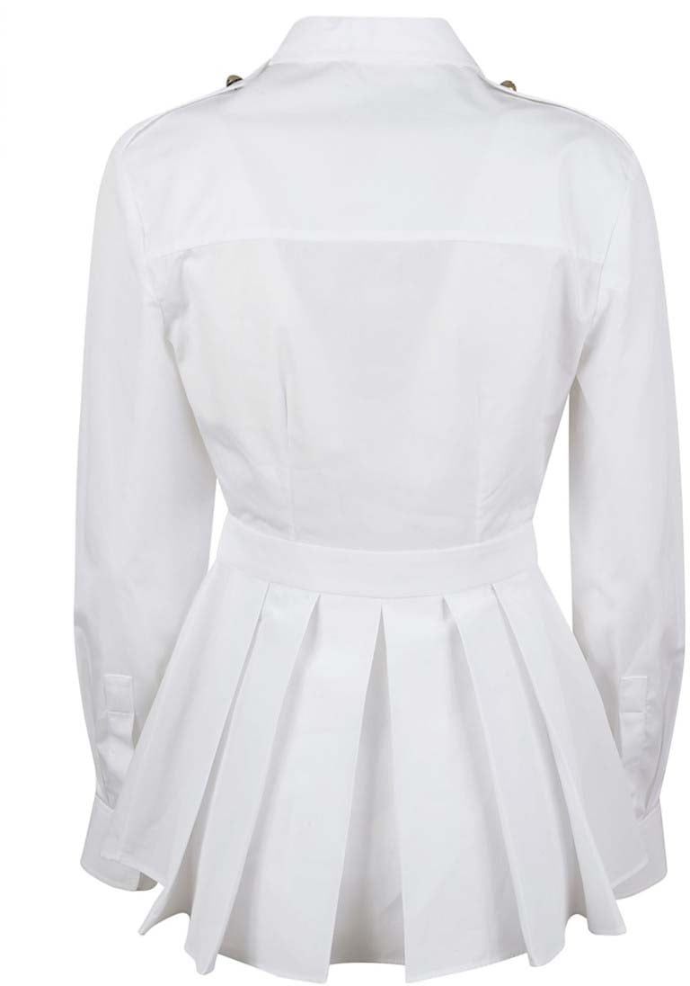 Alexander McQueen Tailored Cotton Shirt With Button-Down Front Wit