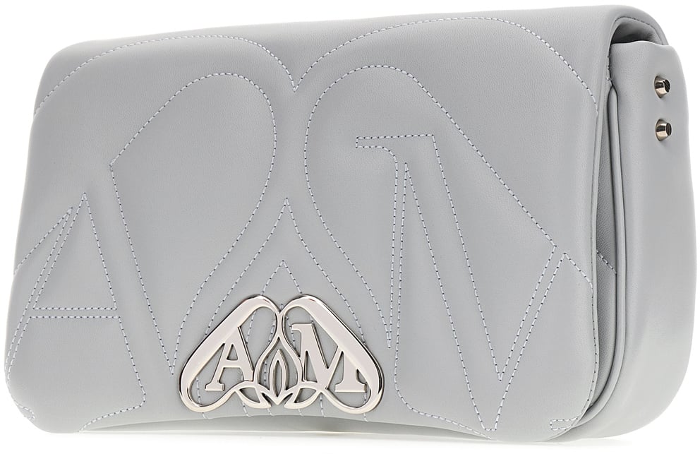 Alexander McQueen Alexander McQueen Grey nappa leather Seal small crossbody bag Grijs