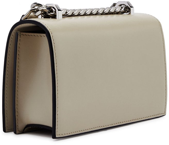 Alexander McQueen Structured Bag with Distinctive Metallic Embellishment Grijs