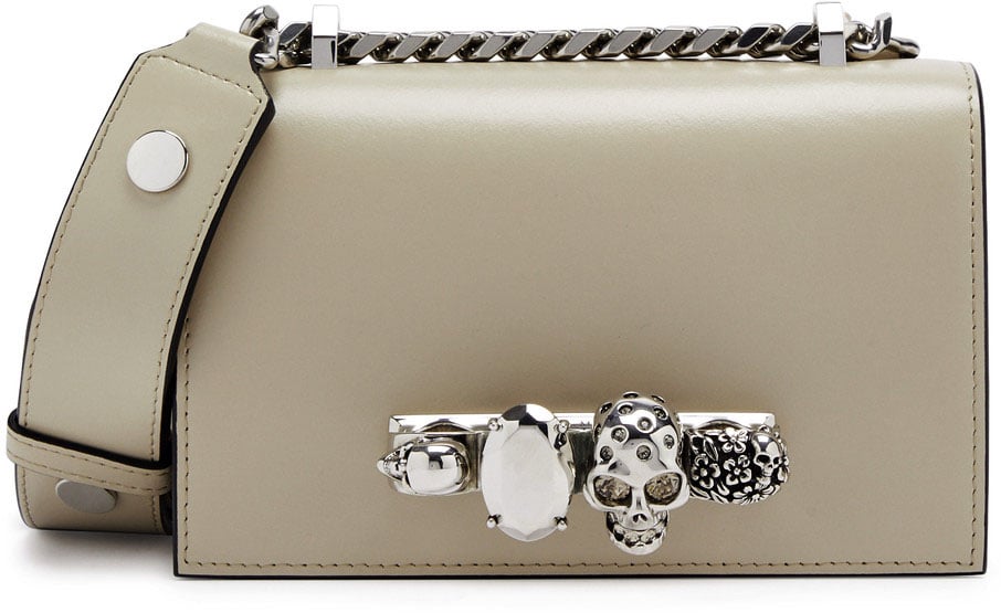 Alexander McQueen Structured Bag with Distinctive Metallic Embellishment Grijs