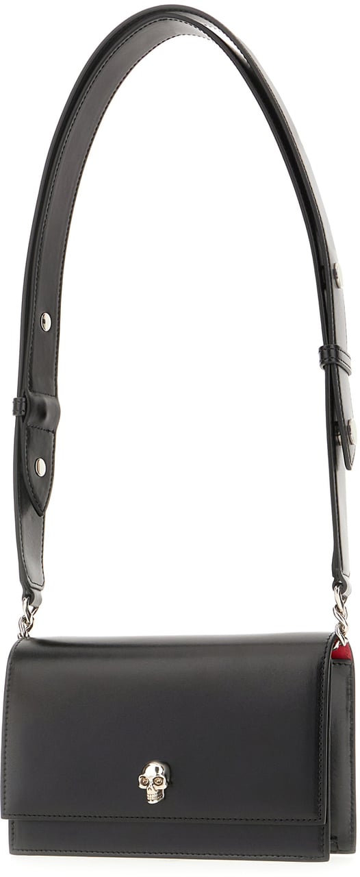Alexander McQueen Alexander McQueen Black leather small Skull shoulder bag Zwart