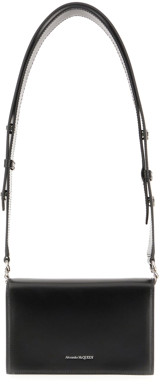 Alexander McQueen Alexander McQueen Black leather small Skull shoulder bag Zwart