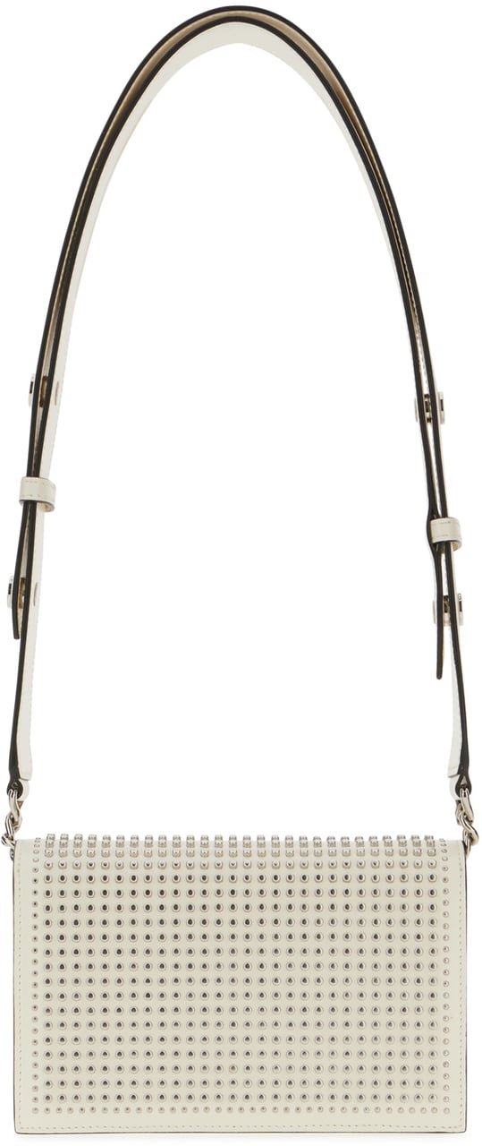 Alexander McQueen Alexander McQueen Ivory leather small Biker Skull shoulder bag Neutraal