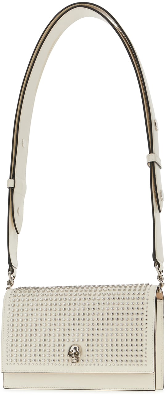 Alexander McQueen Alexander McQueen Ivory leather small Biker Skull shoulder bag Neutraal