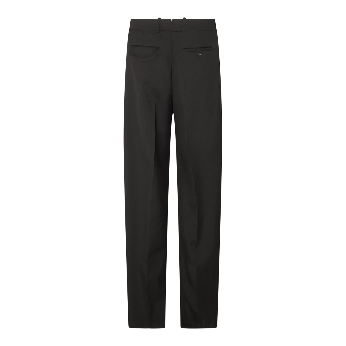 Alexander McQueen High-Waisted Black Wool Trousers With Tailored Fit Zwart