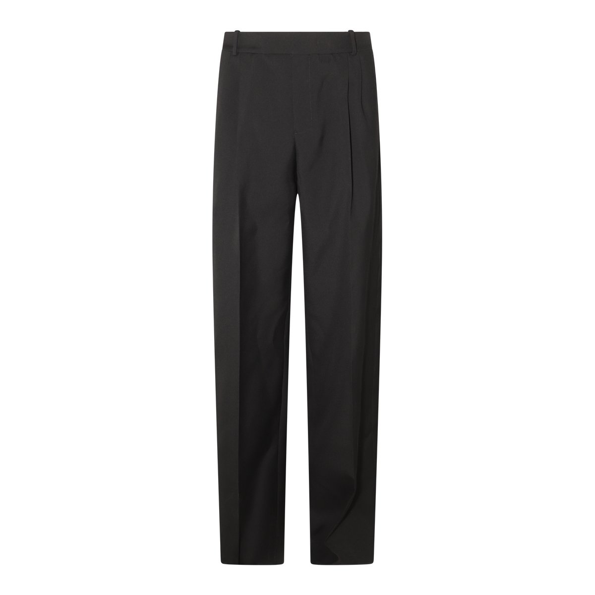 Alexander McQueen High-Waisted Black Wool Trousers With Tailored Fit Zwart