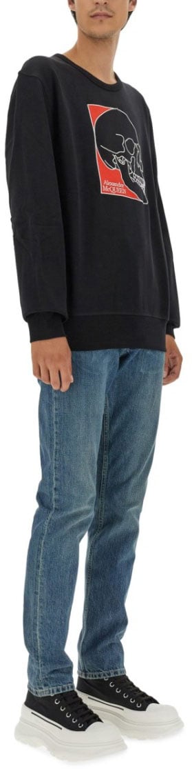 Alexander McQueen Sweatshirt With Logo Zwart