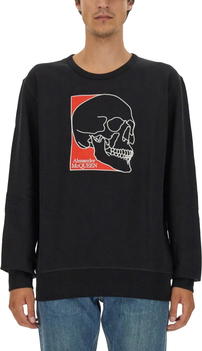 Alexander McQueen Sweatshirt With Logo Zwart
