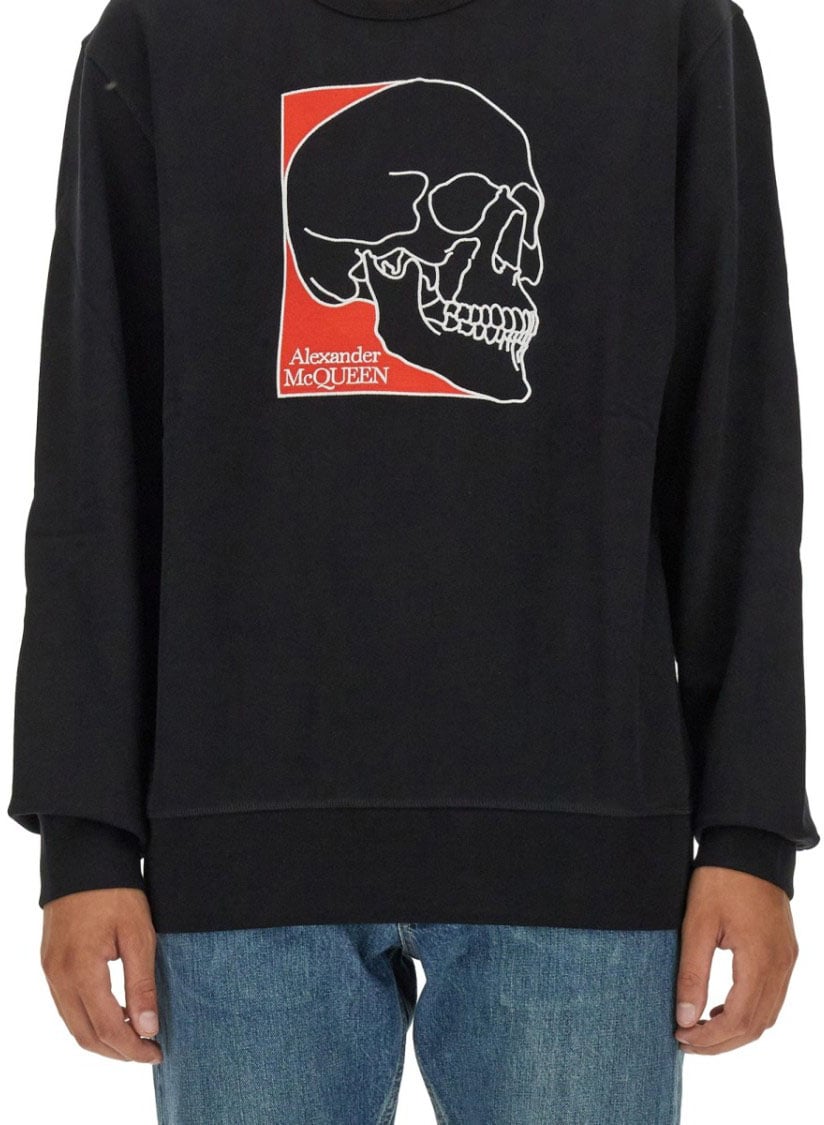 Alexander McQueen Sweatshirt With Logo Zwart