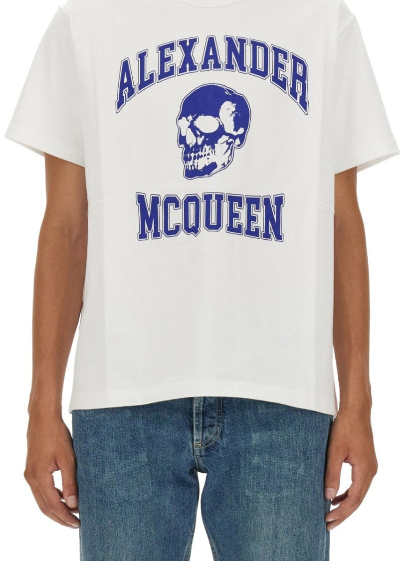 Alexander McQueen Skull Logo T-Shirt Wit