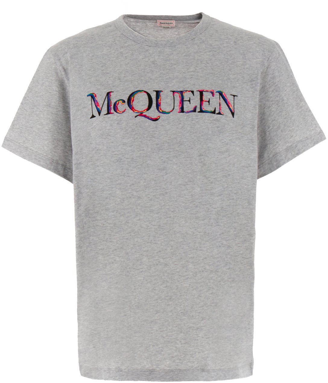 Alexander McQueen Alexander McQueen Mélange grey stretch cotton oversize t-shirt Grijs