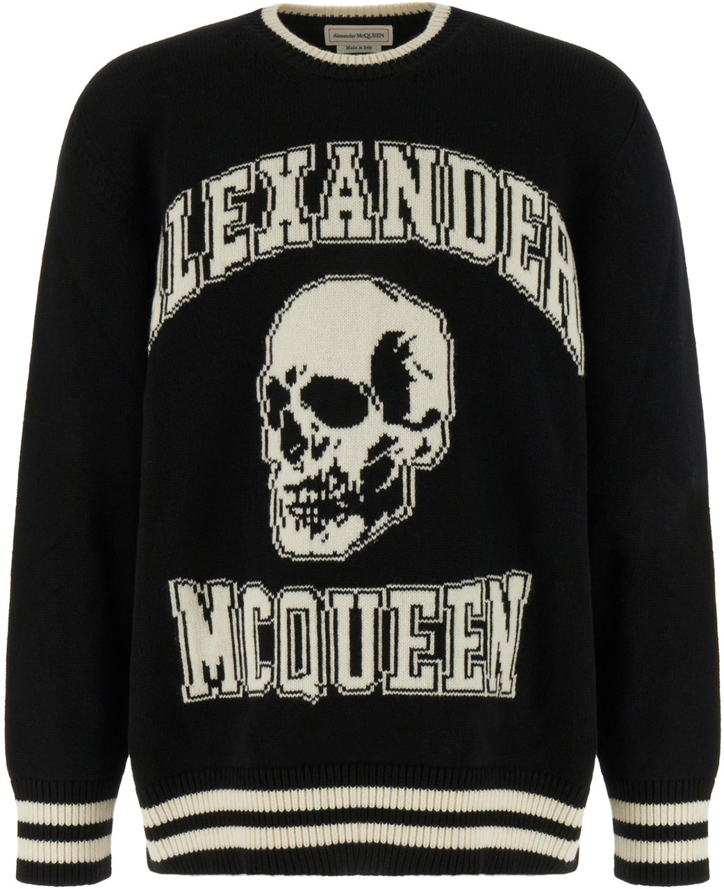Alexander McQueen Alexander McQueen Black wool blend oversize sweater Zwart