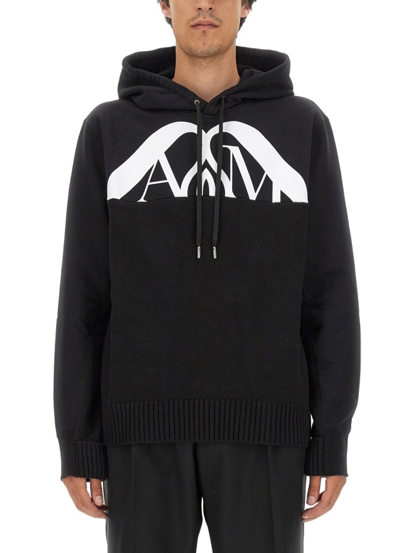 Alexander McQueen Sweatshirt With Logo Zwart
