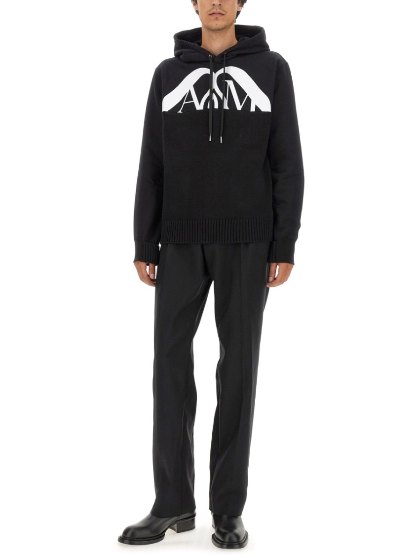 Alexander McQueen Sweatshirt With Logo Zwart
