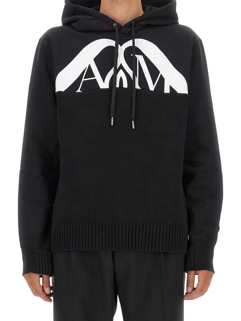 Alexander McQueen Sweatshirt With Logo Zwart