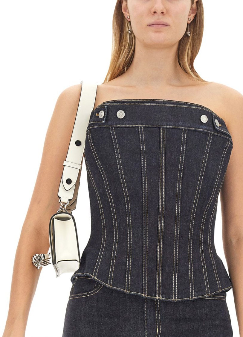 Alexander McQueen Top In Bustier Blauw