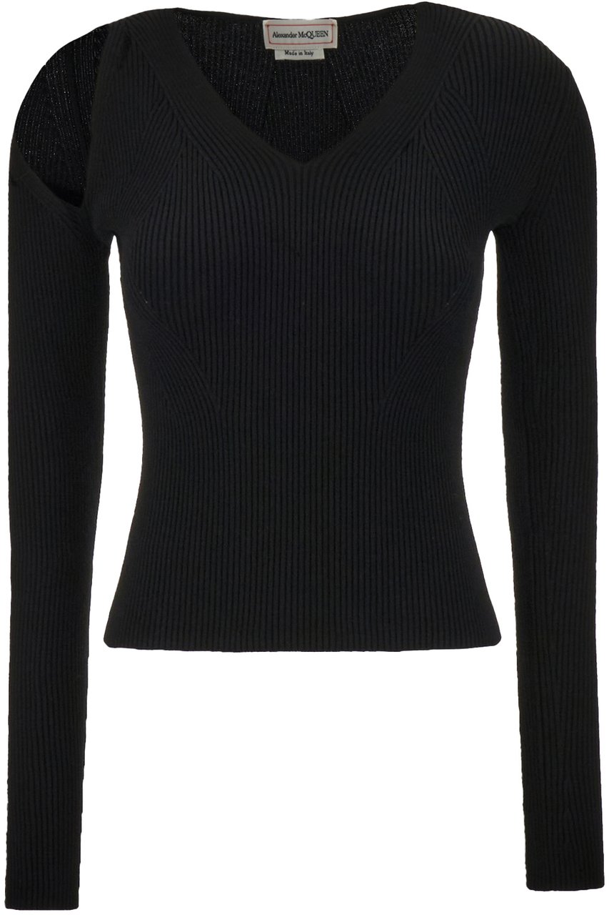 Alexander McQueen Alexander McQueen Black wool blend sweater Zwart