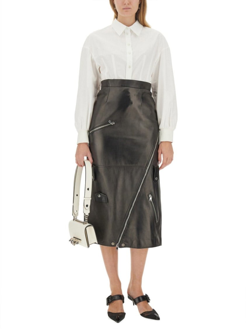 Alexander McQueen Midi Skirt Zwart