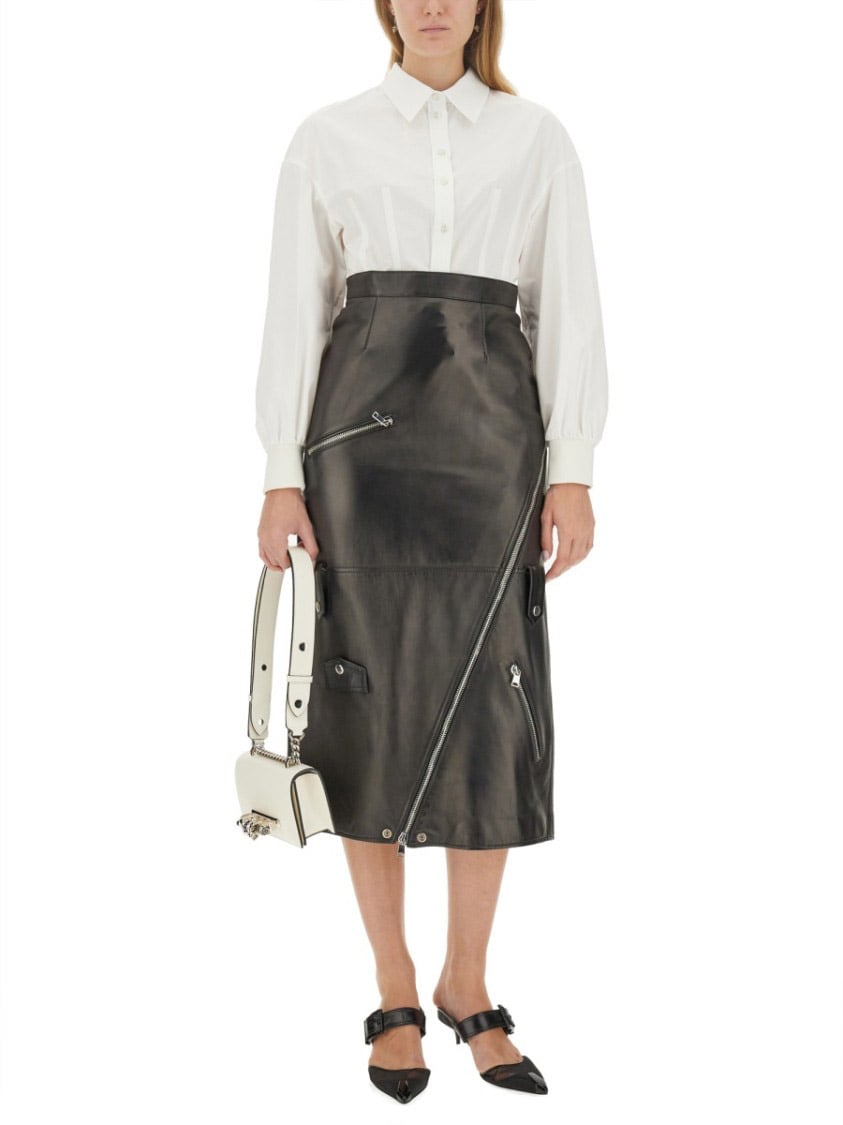 Alexander McQueen Midi Skirt Zwart