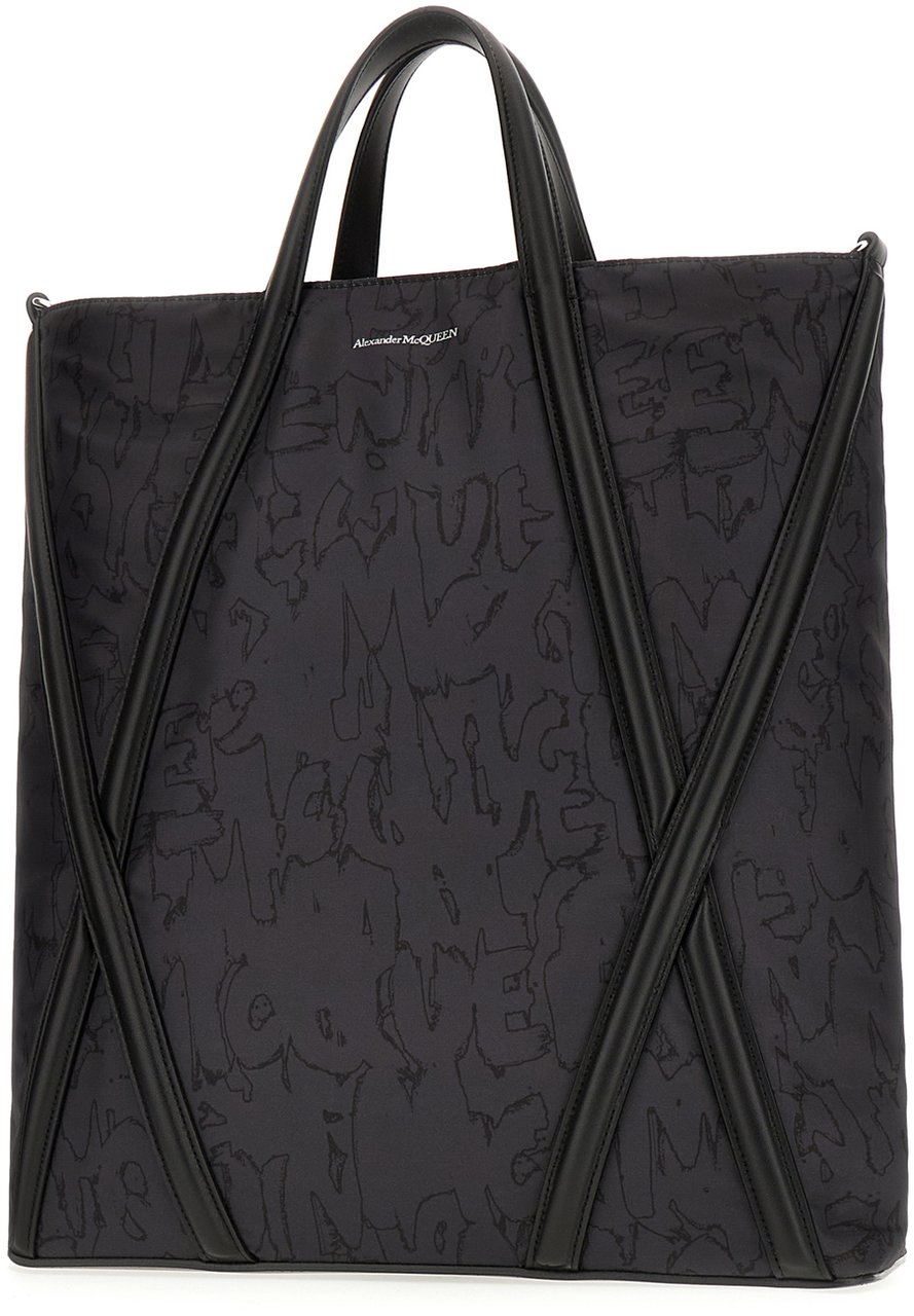 Alexander McQueen Alexander McQueen Black nylon The Harness shopping bag Zwart