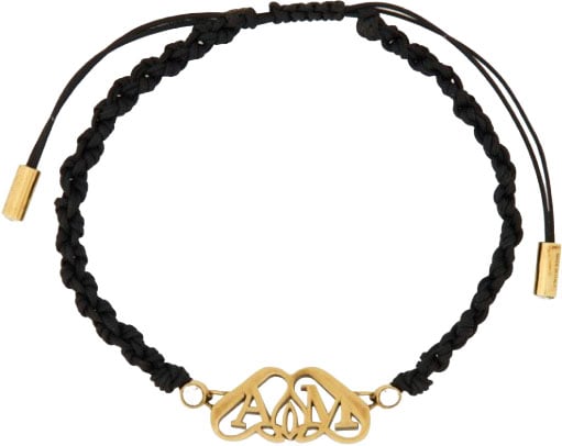 Alexander McQueen Friendship Bracelet With "Seal" Logo Zwart