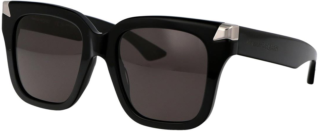 Alexander McQueen Bold Oversized Black Sunglasses Zwart