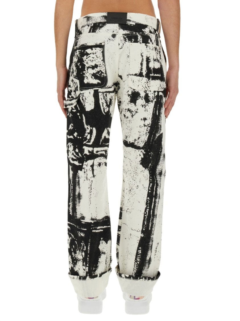 Alexander McQueen Workwear Jeans With Fold Print Wit