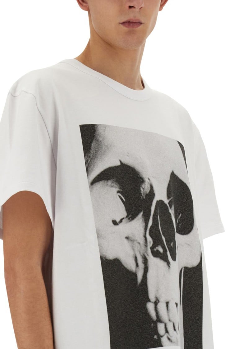 Alexander McQueen Skull Print T-Shirt Wit